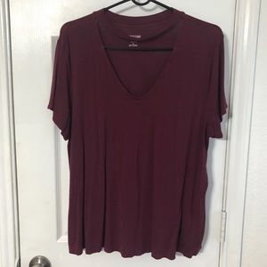 V Neck Choker T Shirt size XL